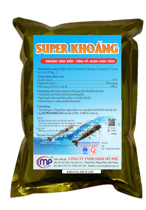 SUPER khoáng 2kg kích lột - Thuốc Thú Y Thủy Sản Mỹ Phú - Công Ty TNHH Sản Xuất Kinh Doanh Mỹ Phú